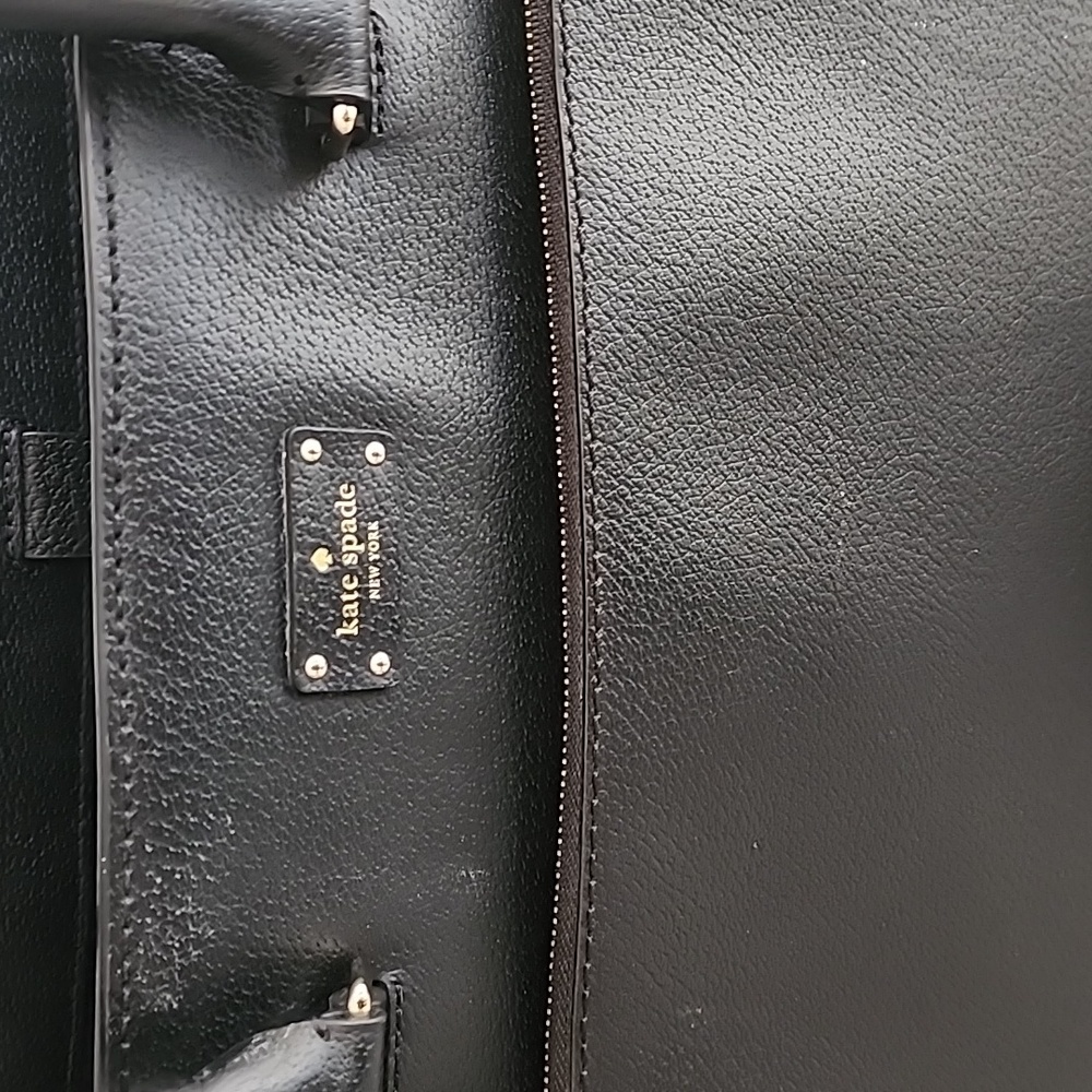 KATE SPADE Maeve Black Leather Satchel Large Tote Shoulder Bag Purse Briefcase - Picture 12 of 16
